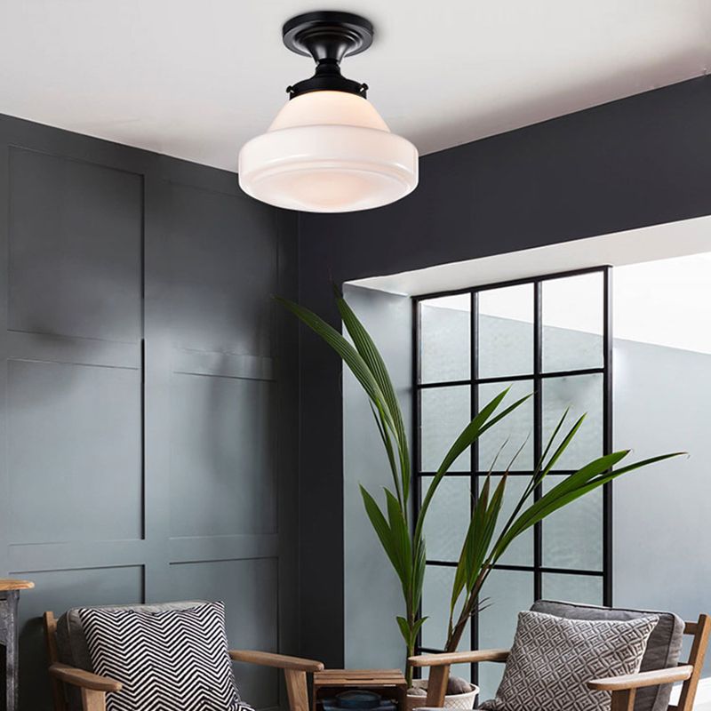 Plafonnier moderne en forme de géométrie simple, plafonnier en cuivre à 1 lumière