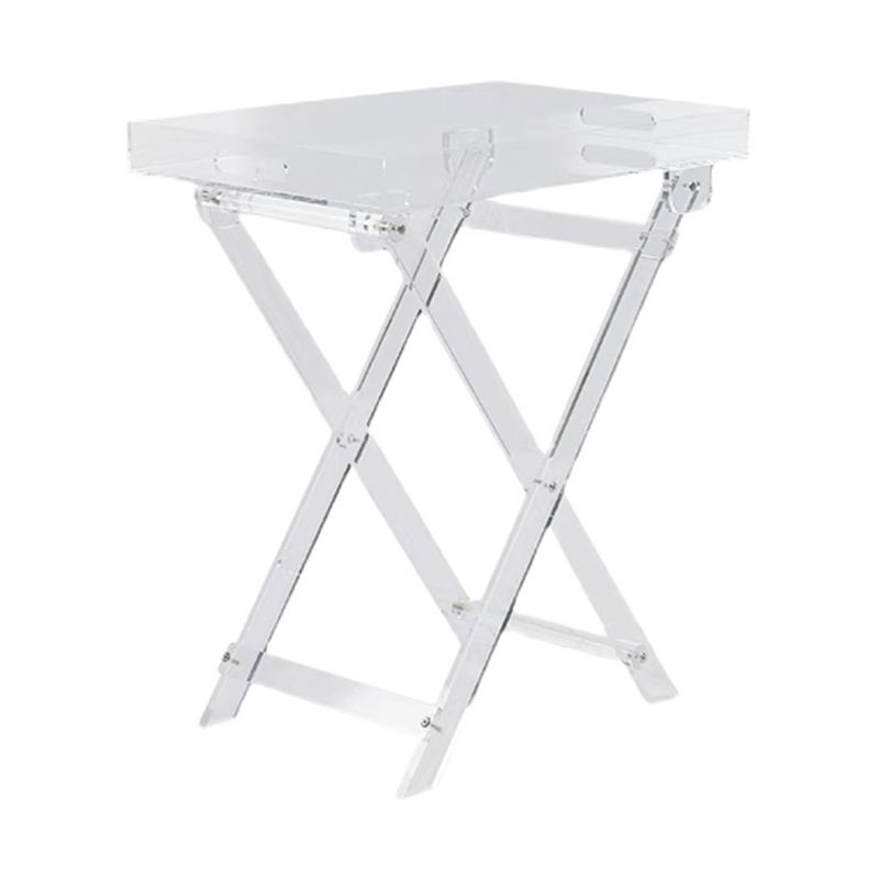 23.62" Tall Cross Legs End Table Acrylic Accent Side Table for Living Room