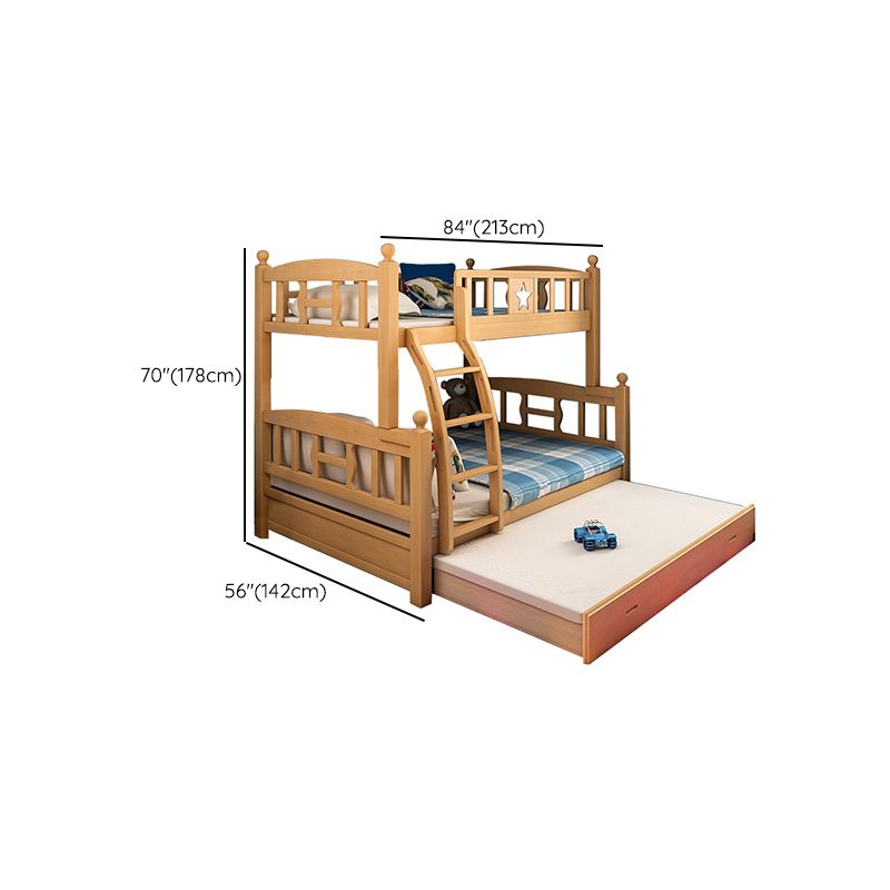 Natural Beech Bunk Bed Modern Bedroom Bunk Bed with Footboard