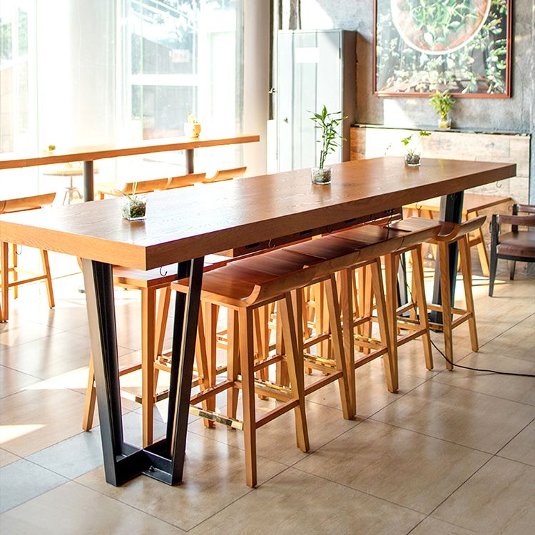 1/2/4/11 Pieces Pub Dining Set Industrial Solid Wood Table and Stool Set for Shop
