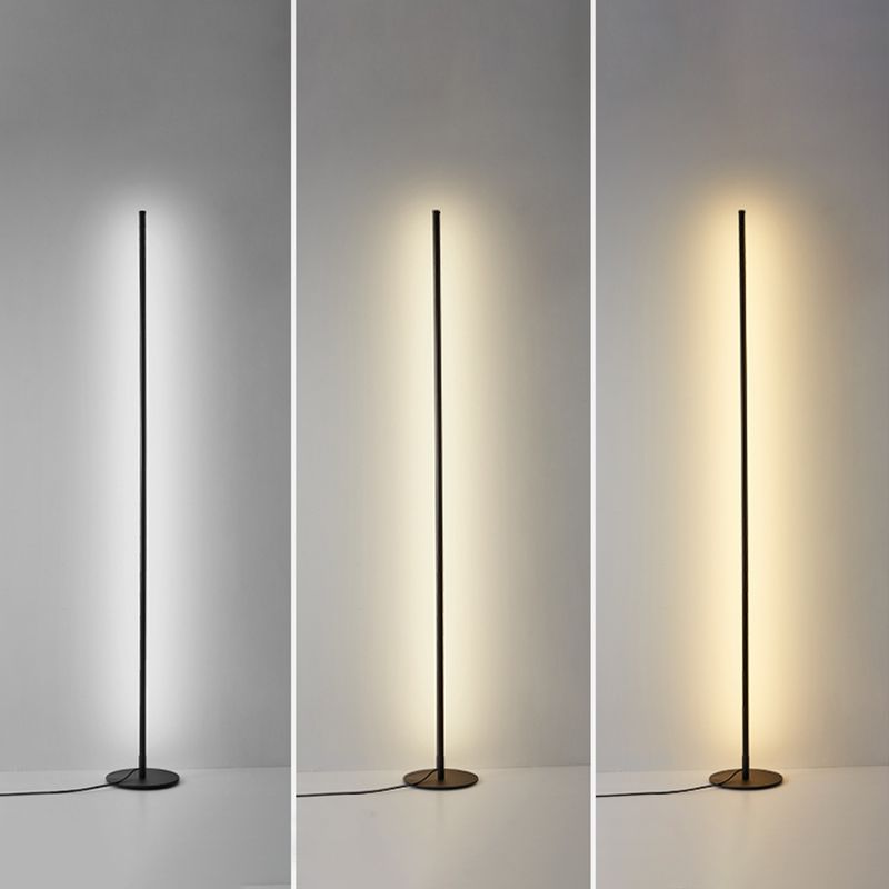 1-Light Strip Shape Floor Light Modern Style Floor Standing Light with Acrylic Shade