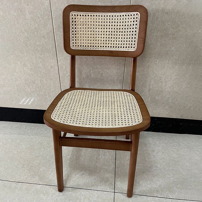 Traditional Style Dining Chairs Open Back Armless Chairs with Wood Legs for Home