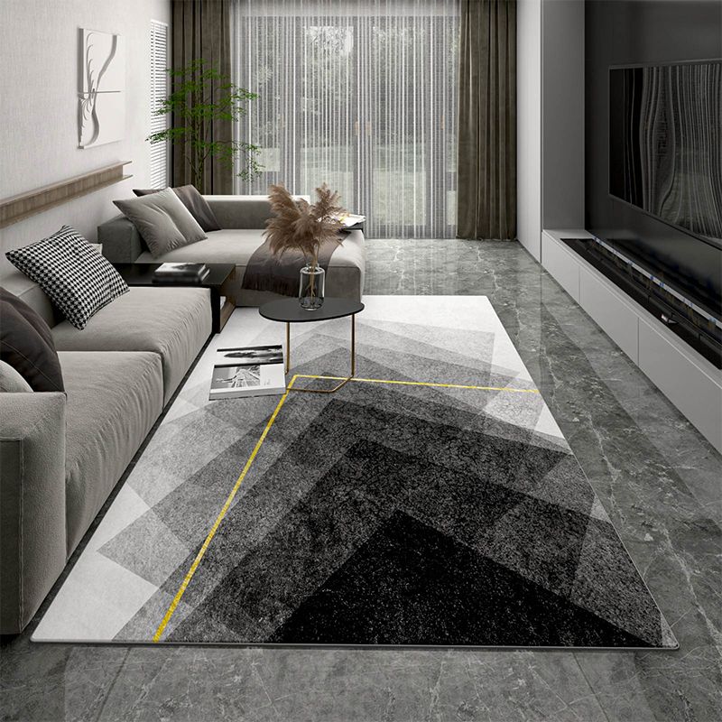 Creative Geometric Pattern Carpet Polyester Indoor Rug Stain Resistant Area Carpet for Living Room