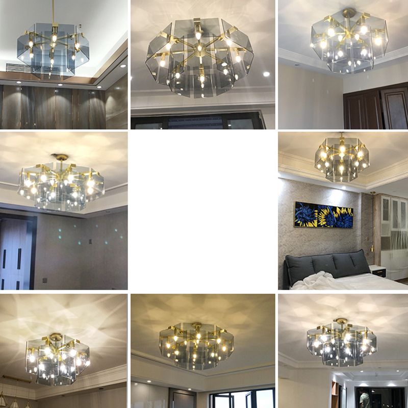 Luce lampadario in vetro camera da letto Funzione a sospensione moderna lampadario