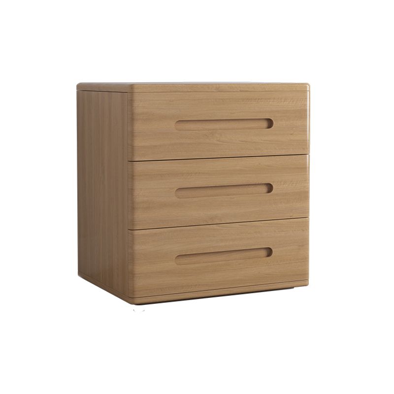Wooden Nightstand 22.8"Tall 3 - Drawer Nightstand in Brown/ Natural / White