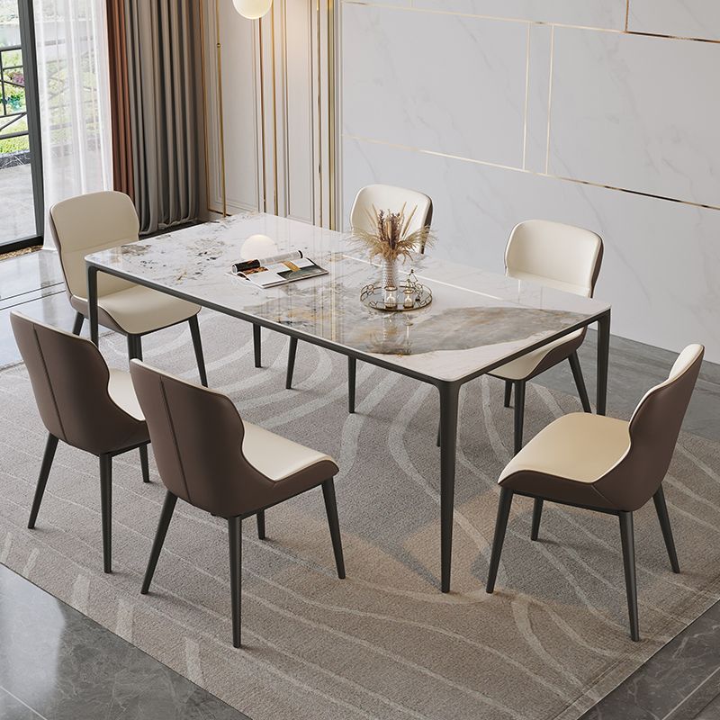 Sintered Stone Home Dining Table Industrial Rectangle Kitchen Table