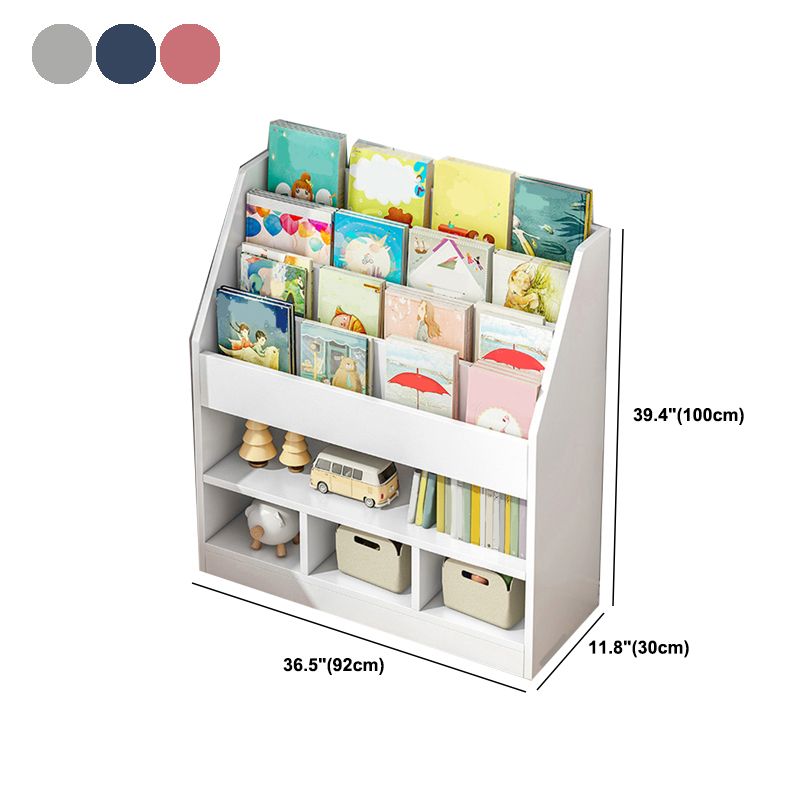 Wood Engineered Wood Bookcase Closed Back 11.8" Wide Modern Bookshelf for Office