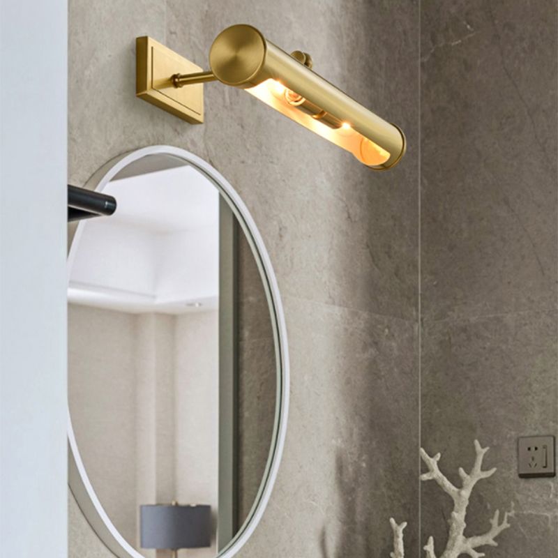 Modern Simple Copper Make -up Mirror Lamp Badkamer Noordse spiegel Lichtlijn