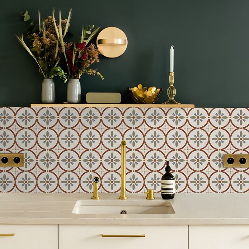 Water Resistant Peel & Stick Tile Square Pattern Printing Single Tile