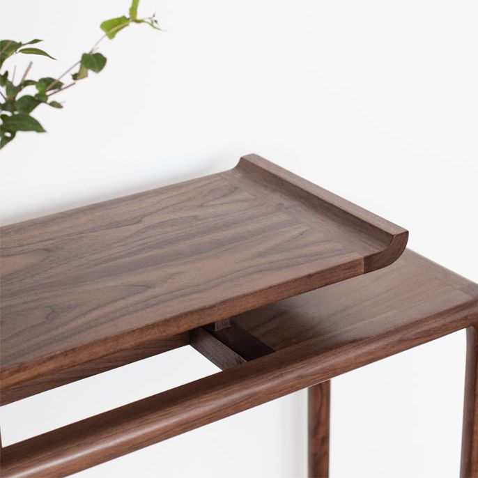 Solid Wood Rectangle Console Table 1-shelf Accent Table for Hall