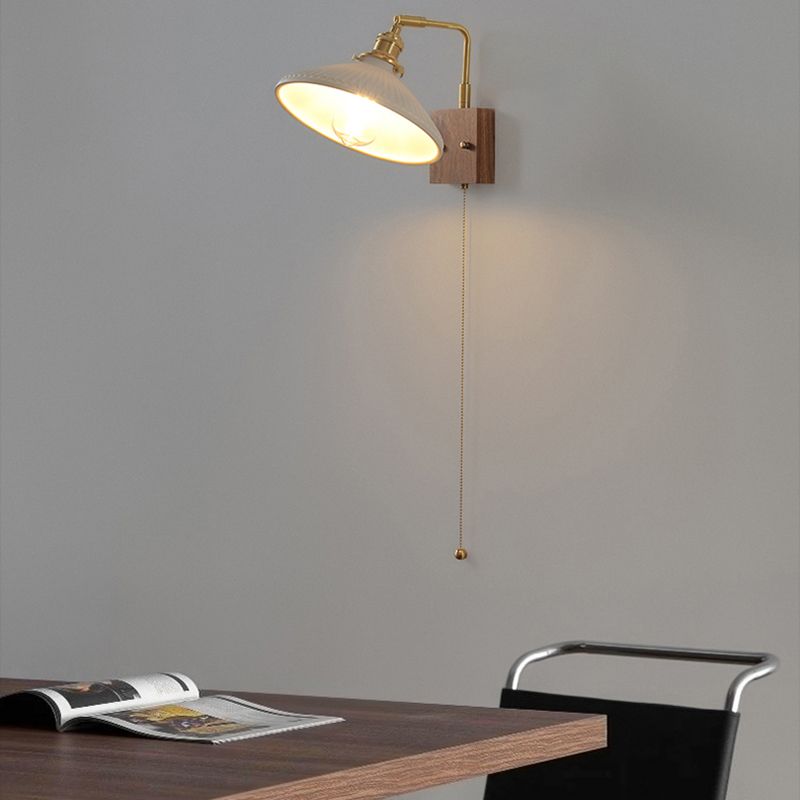 Ponderie murale en verre en métal en bois 1 luminaire à la tête murale pour le salon de la salle d'étude
