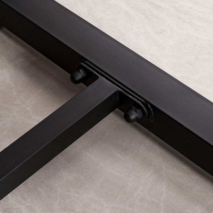 Industrial Pine Wood Table for Restaurant Dining Table with Metal Trestle Base