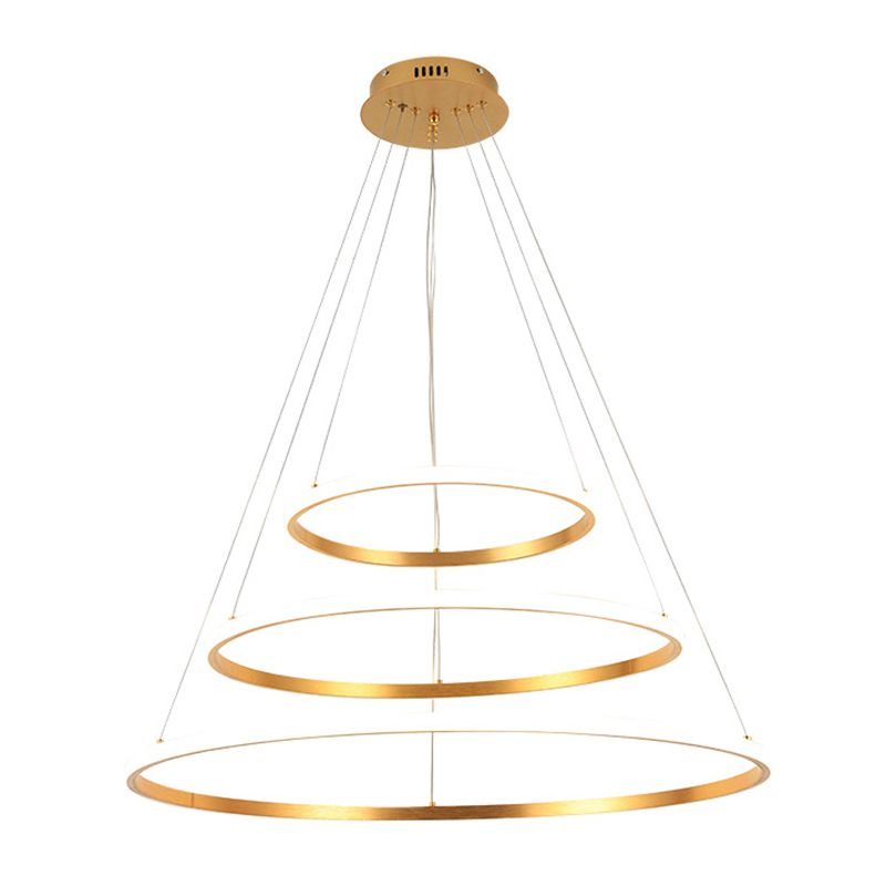 3-Tier Minimalism Chandelier Lighting Fixtures Metal LED Hanging Chandelier
