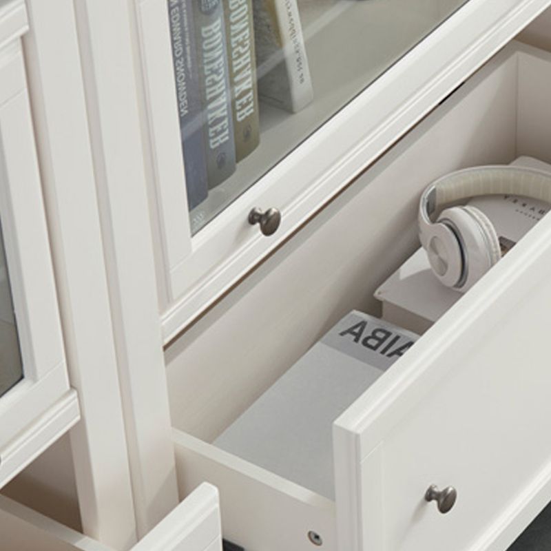 Contemporary Barrister Bookcase Closed Back Bookshelf with Drawer