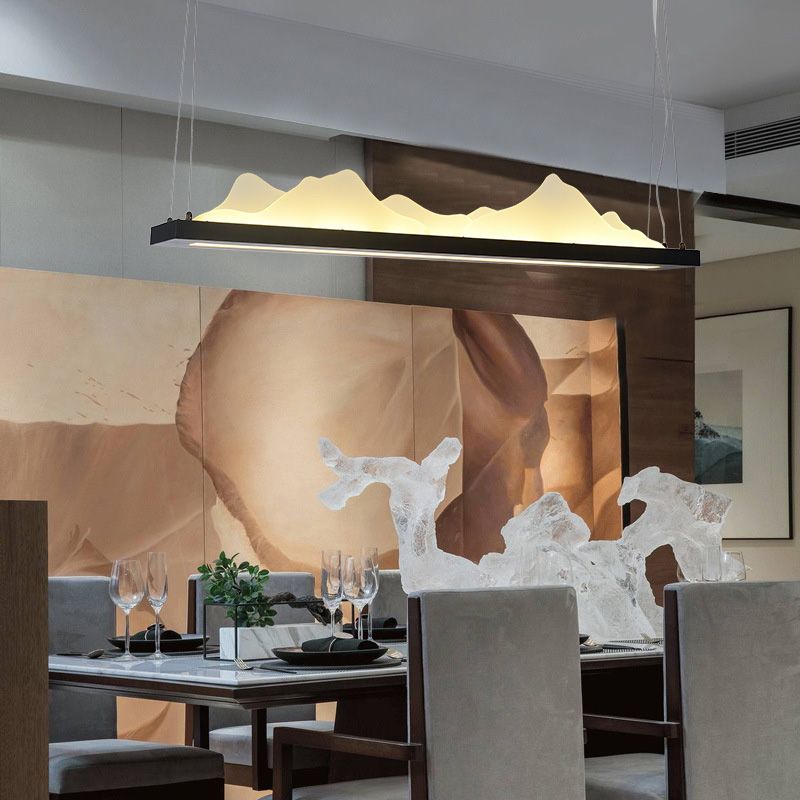 Twist Island Light Modernismo LED acrilico LED Black Sussed Lighting Freeture, 31,5 "/39" di larghezza