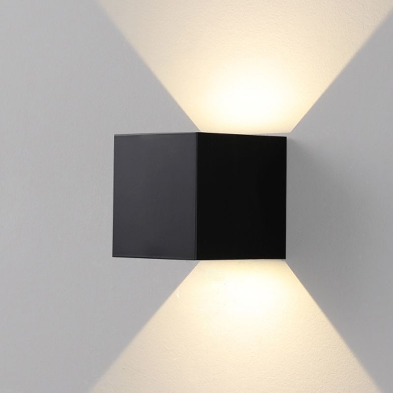Minimalism Wall Sconce Square Wall Light Fixture with Metal Shade for Bedroom