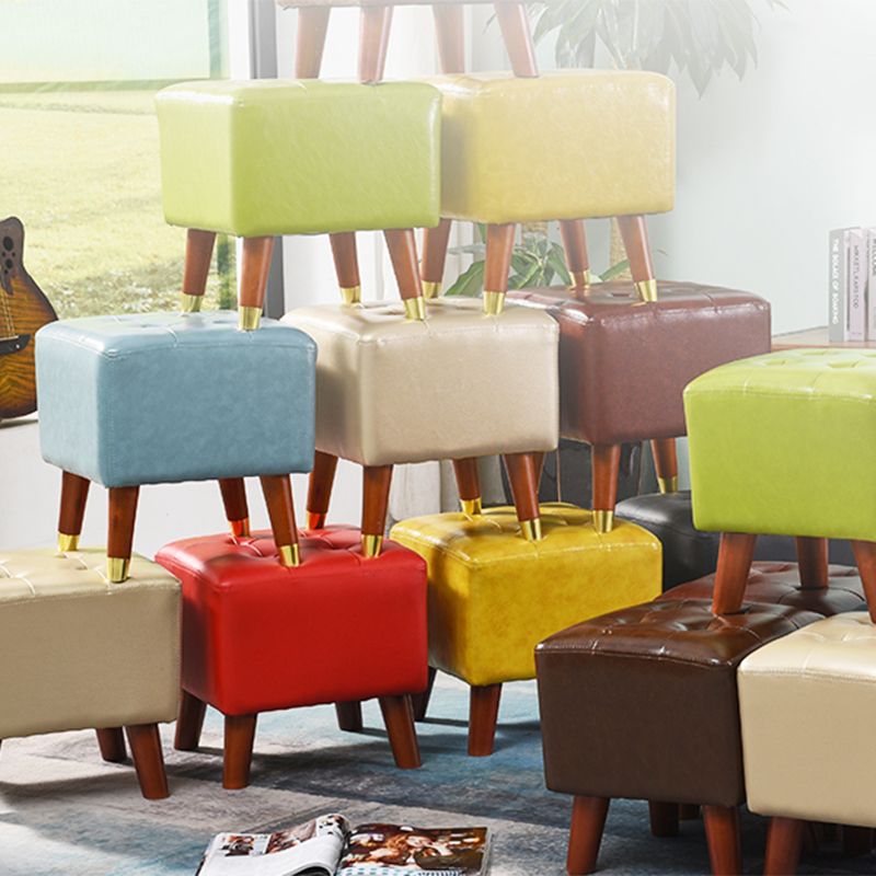 Dark Brown Leather Standard Square Stain Resistant Indoor Standard