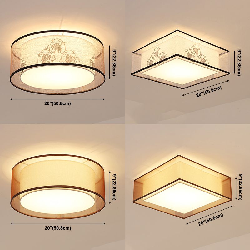 Traditional Flush Mount Light Fixtures 3-Light White Flushmount Ceiling Lamp for Living Room