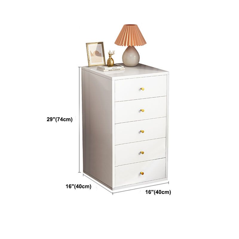 Contemporary Chest Vertical White Wooden Lingerie Chest with Drawer