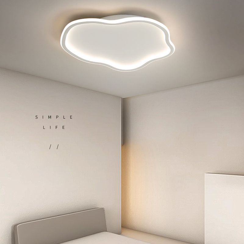 Modern Minimalist LED Ceiling Fixture Wrought Iron Cloud Flush Mount with Acrylic Shade