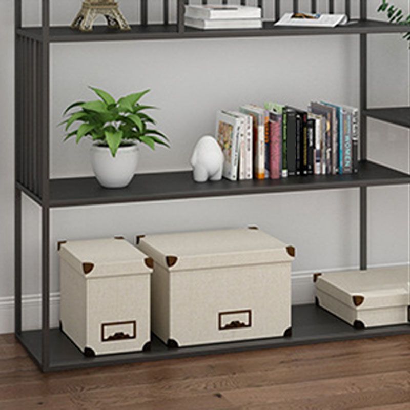 Modern Metal Bookshelf Etagere Open Shelf Bookcase in Burnish-70.8" H x 11.8" W