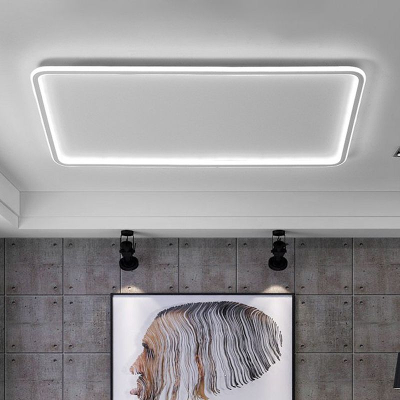 Lámpara de techo empotrada moderna de aluminio con montaje empotrado LED extrafino para dormitorio en blanco