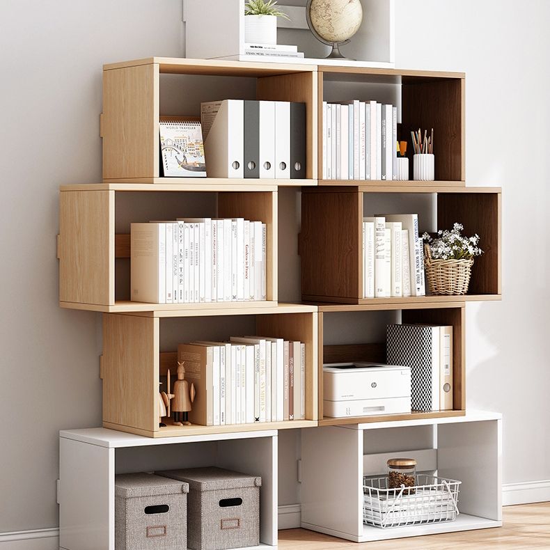 Modern Engineer Wood Bookshelf Open Back Bookcase,17.7"L x 7.9"W x 11"H