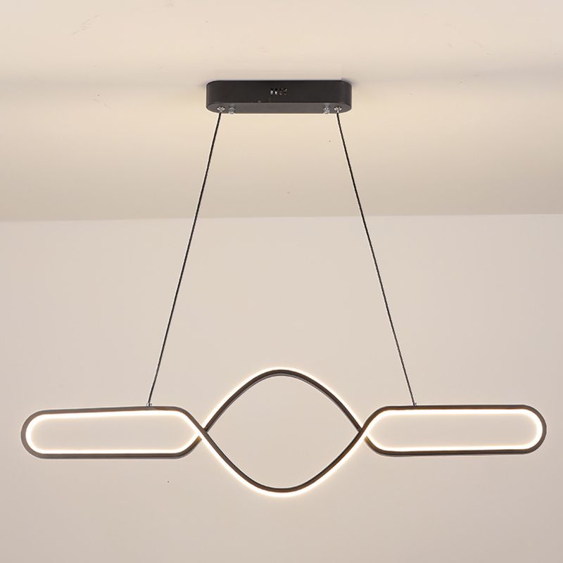 Linear Shape Island Pendant Contemporary Style Metal 1 Light Pendant Lighting Fixture