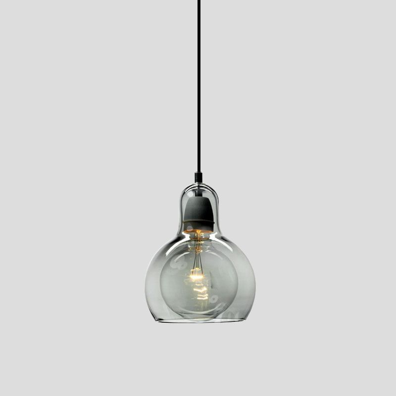 Modern Creative Geometric Pendant Light Wrought Iron Indoor Hanging Lamp with Glass Shade