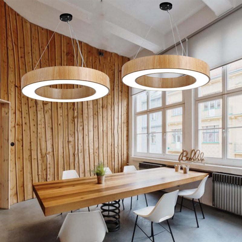 Drum Pendant Lighting Simplicity Modern Round LED Hanging Light Fixtures for Living Room