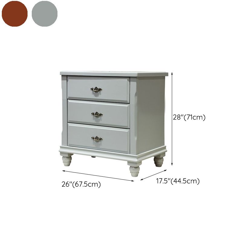 Traditional Bedroom Rubber Wood Storage Chest Vertical Chest with Drawers