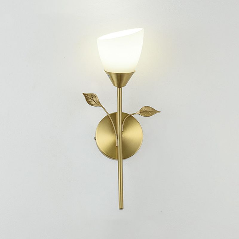 Modern Style Flower Shade Wall Sconce Glass Sconces with Romantic Atmosphere