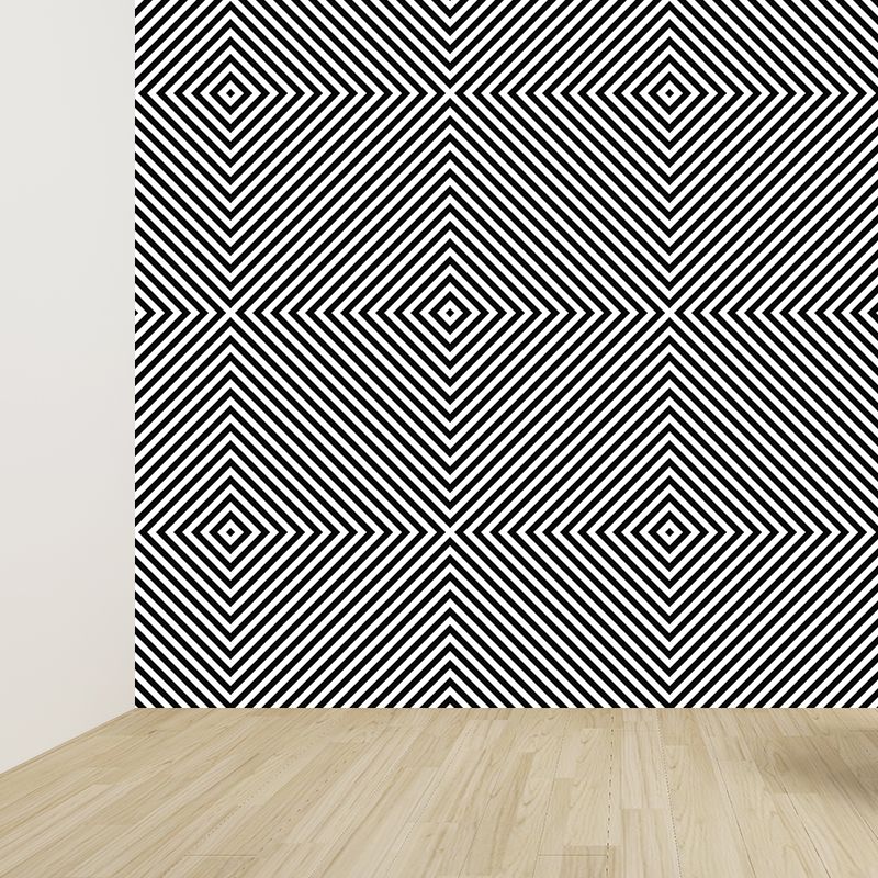 Contemporary Geometric Mural Wallpaper Square Illustration Wall Covering