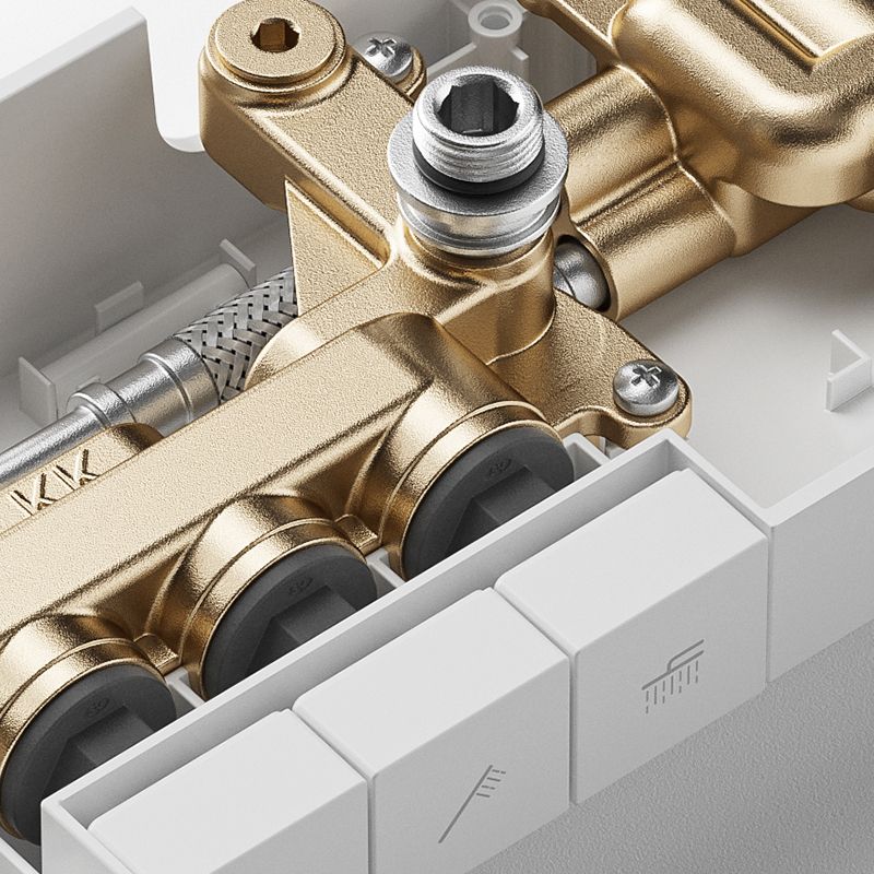 Modern Shower System Brass Volume Control Slide Bar Included Shower Combo