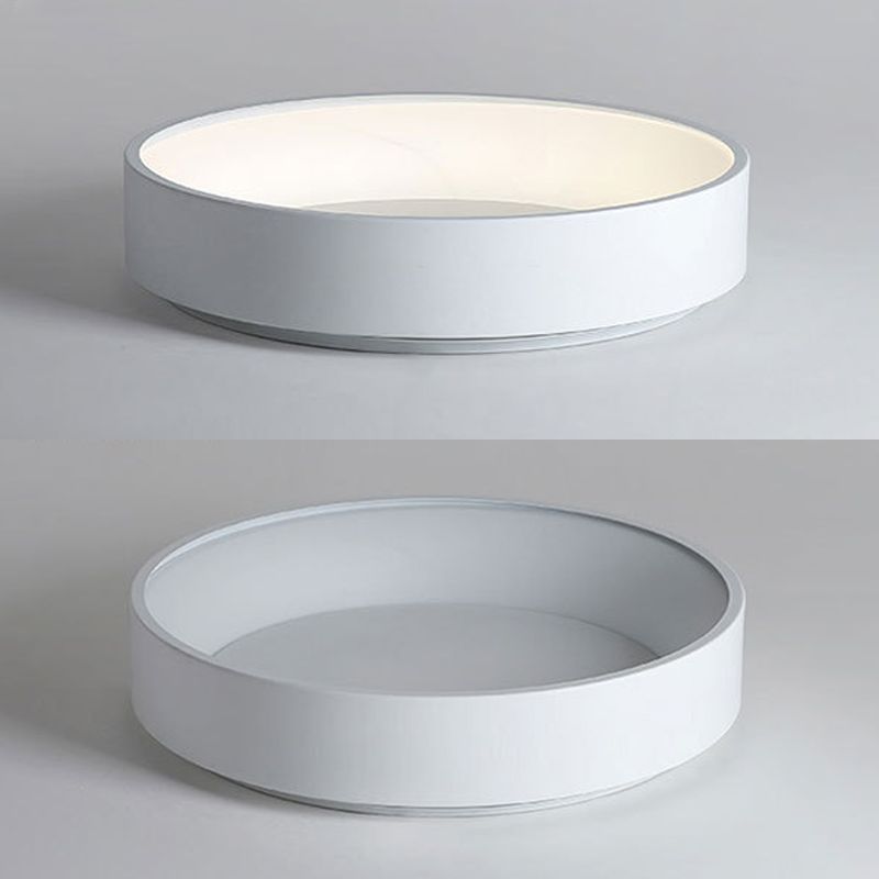 Modern Nordic LED Macaron Ceiling Light Aluminium Circular Flush Mount with Acrylic Shade