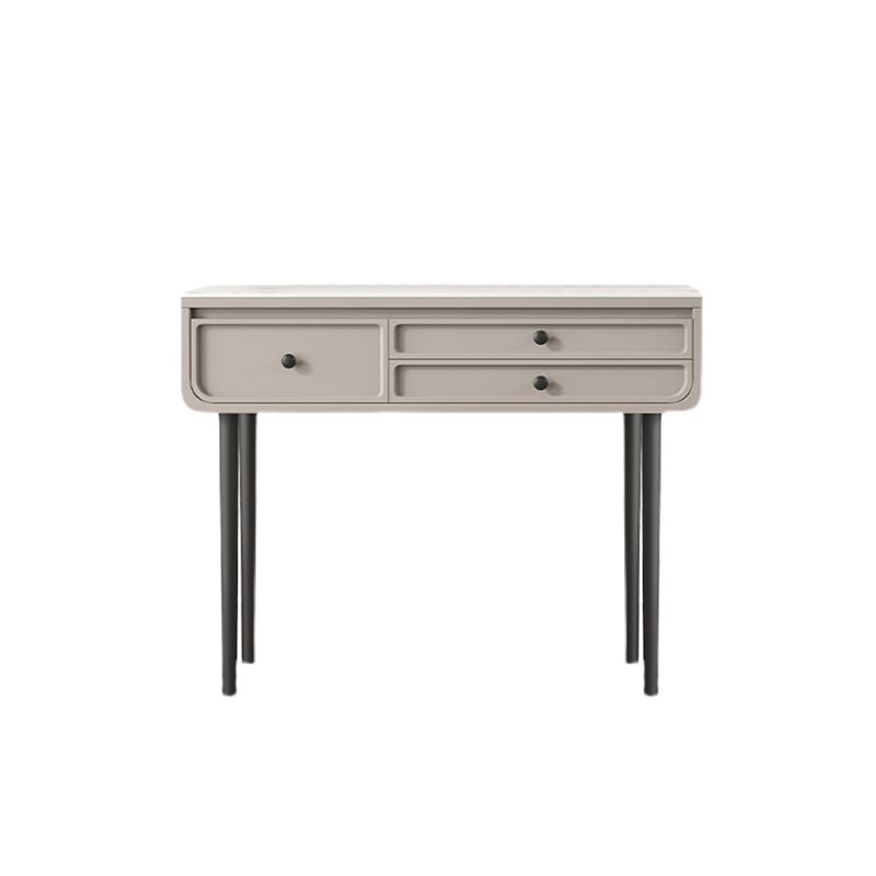 Glam Makeup Vanity Desk with Slate Top, Solid Wood Dressing Table