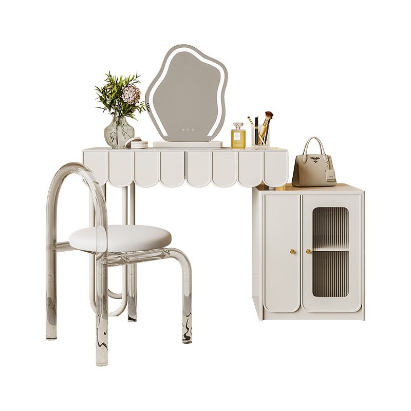 Lighted Mirror Makeup Vanity Desk White Vanity Dressing Table Set