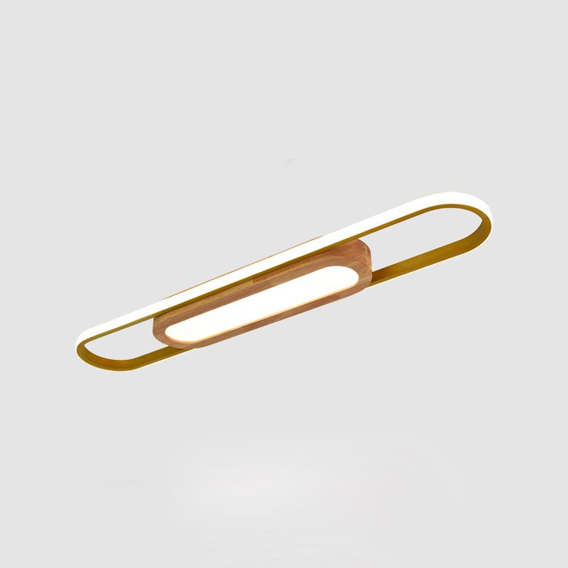 Luminaires de plafond affleurants modernes, plafonnier en bois pour salon