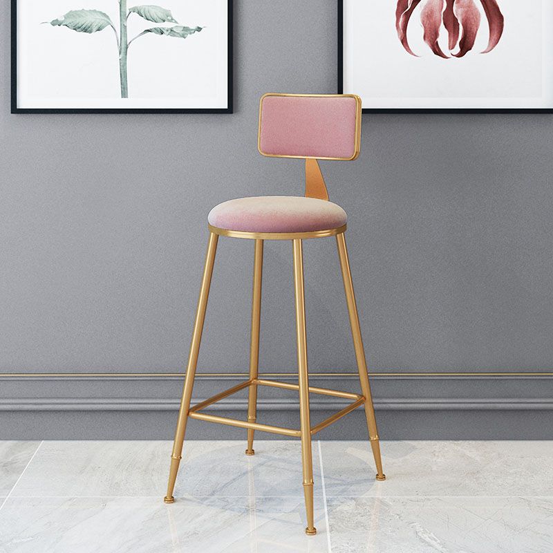 Scandinavian Round Barstools for Home Armless Stools with Metal Base
