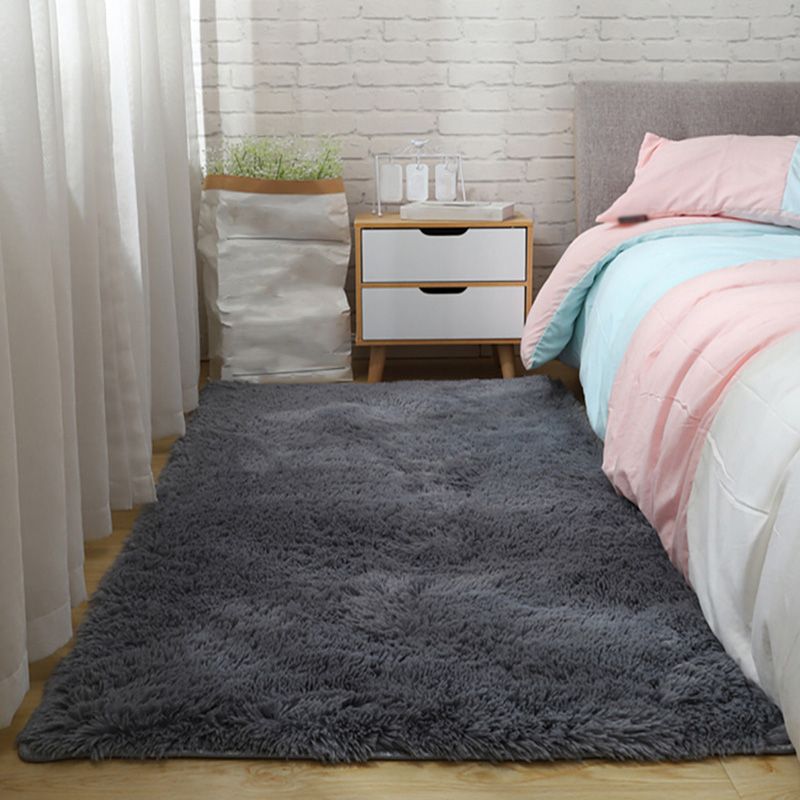 Natural Plain Shag Carpet Polyester Area Rug Stain Resistant Indoor Carpet for Adults Bedroom