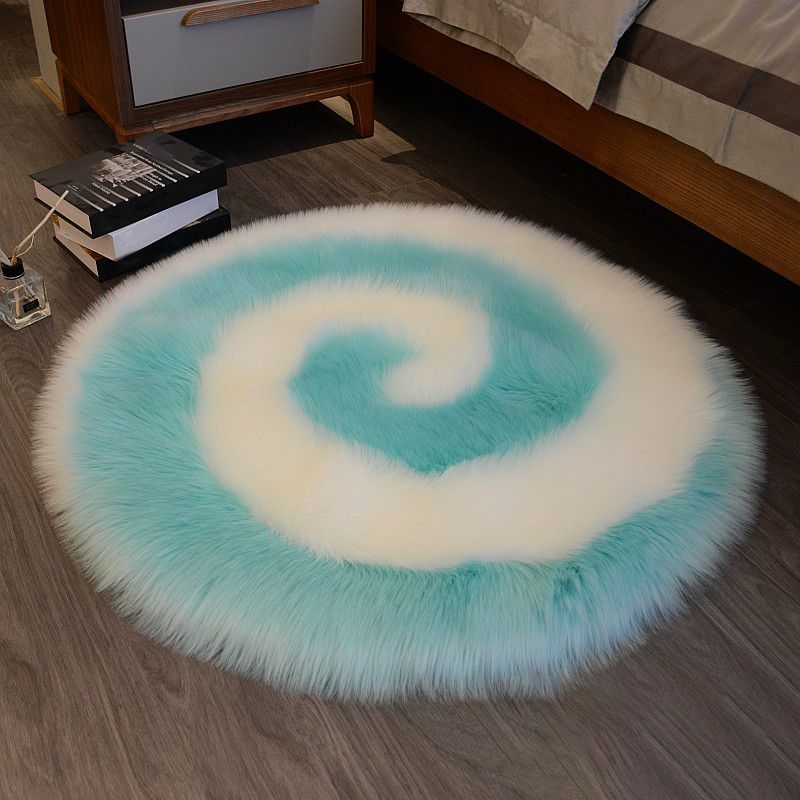 Tapis fantaisie en blocs de couleurs, en peluche, résistant aux taches, pour la décoration de la maison