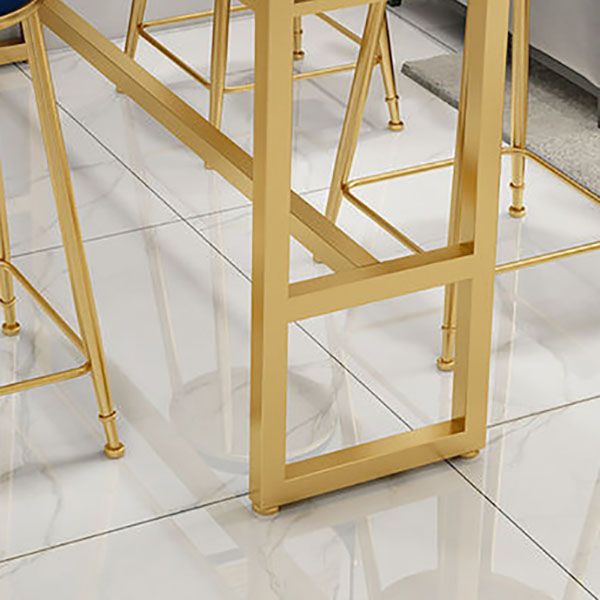 Glam Style 1/2/5 Pieces Faux Marble Bar Table Set Fixed Table Counter Set for Home Use