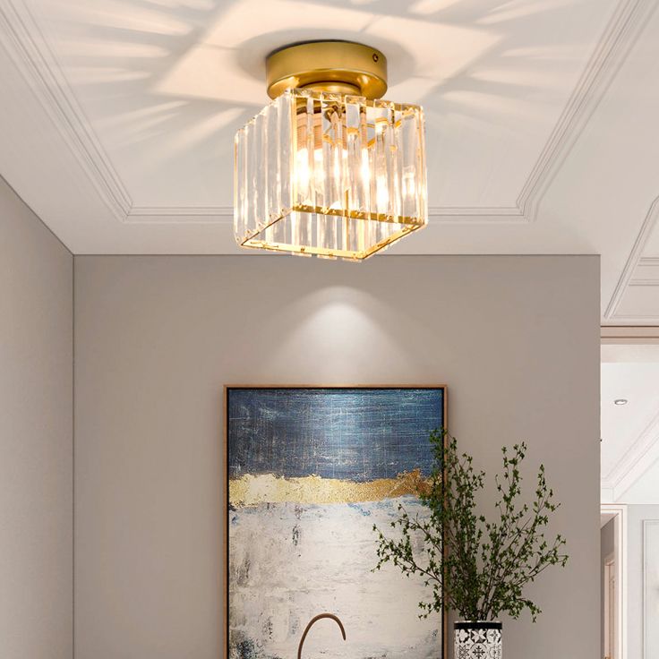Nordic Ceiling Light Crystal Flush Mount Light Fixture for Bedroom
