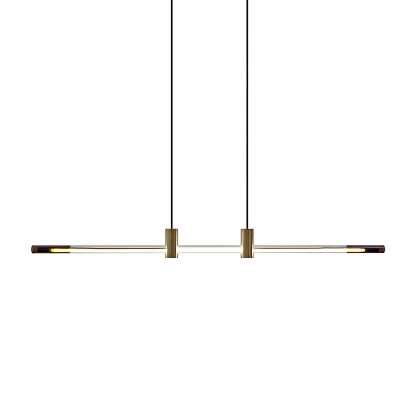 Single Modernist Brass Ceiling Lamp LED Kitchen Island Foyer Lighting