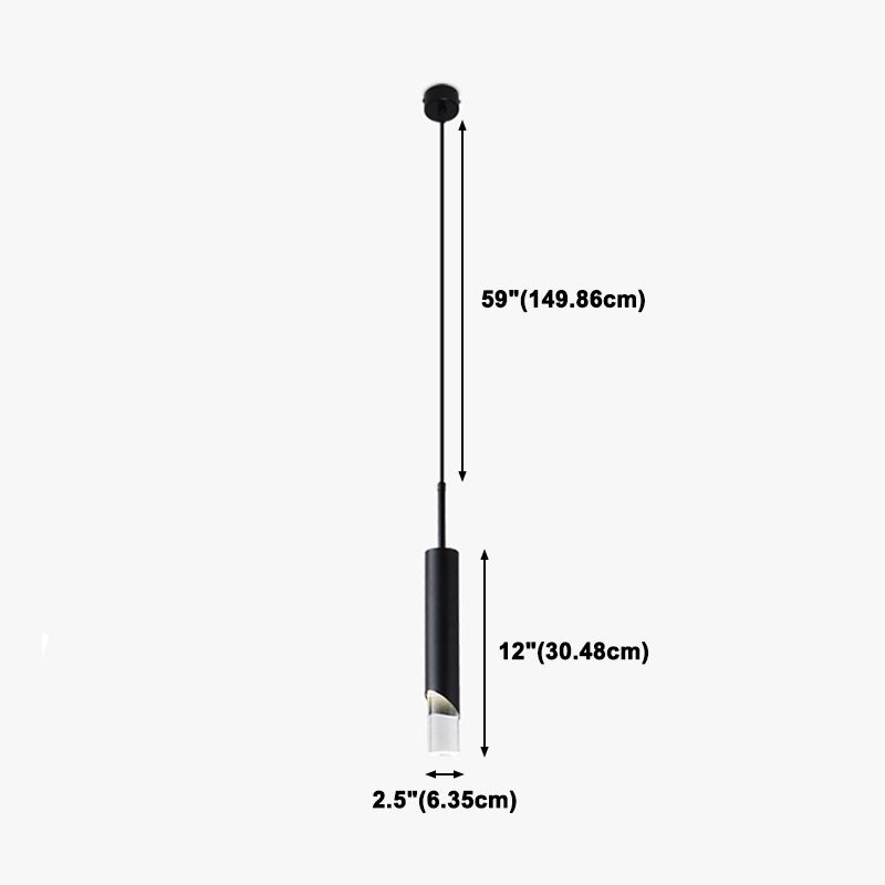 Moderner Stil 1-Licht hängende Anhänger Lichter Acrylzylindrische Anhängerleuchten