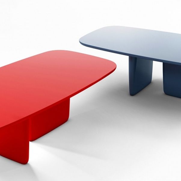 Mesa de comedor de madera maciza rectángulo mesa moderna con base de pedestal doble