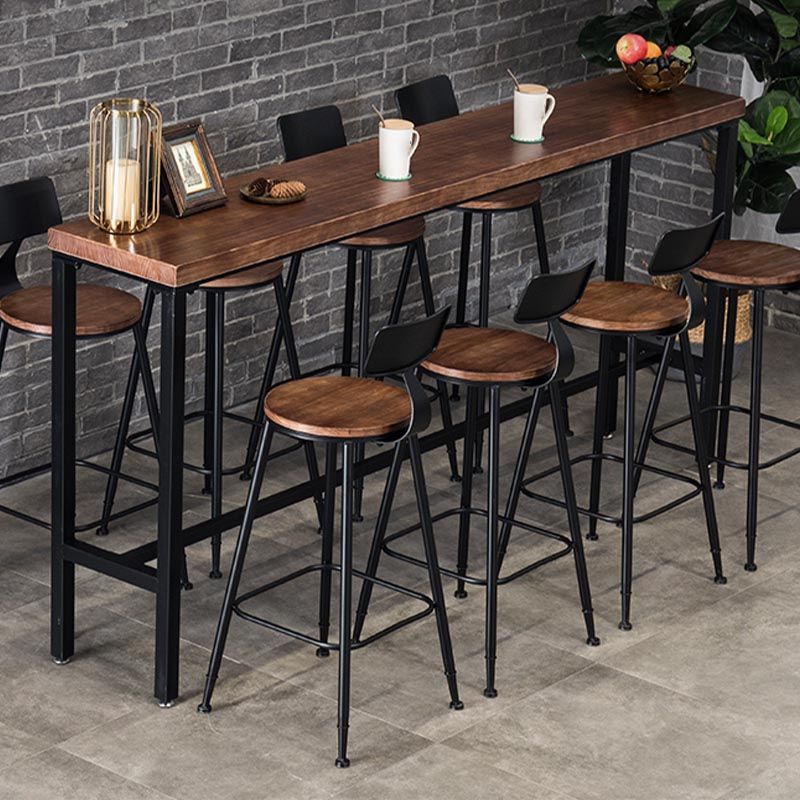 Industrial Bar Table Set 1/4 /9 Pieces Solid Wood Counter Table for Indoor