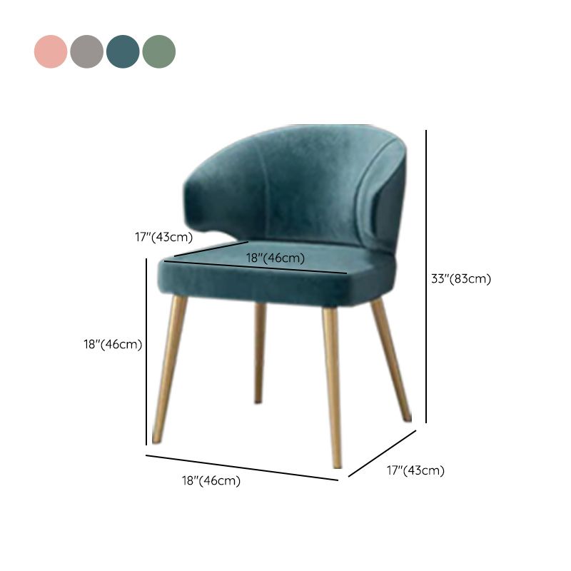 Fabric Glam Style Side Chair Wingback Arm Chair with Gold Legs