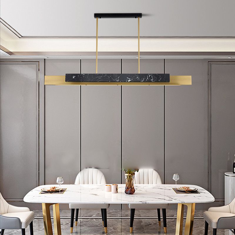 Modern Style Linear Pendant Lighting Metal 1- Light Island Light Fixture