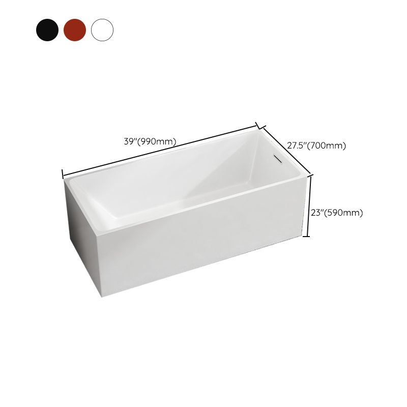 Modern Style Freestanding Bath Tub Stone Bathtub with Overflow Trim